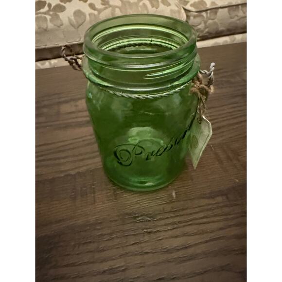 Vintage Green Glass Preservatives Jar - Picture 3 of 9